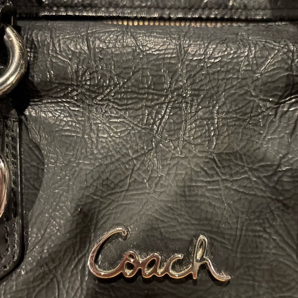SALE: Authentic Coach Black Leather Purse, 13x10 - Picture 6 of 7